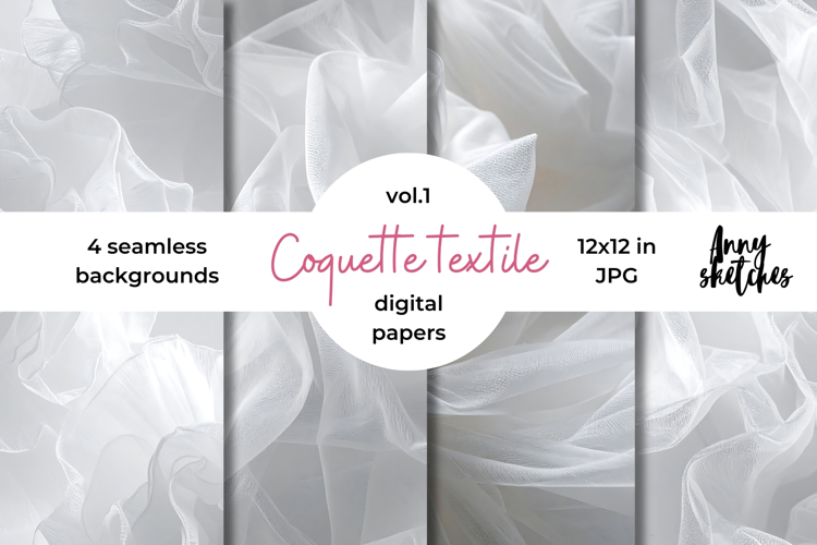 Coquette Textile Valentine Digital Paper Kit Rococo Patterns