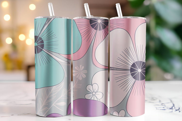 Flowers Tumbler Wrap | Sublimation | Tumblers