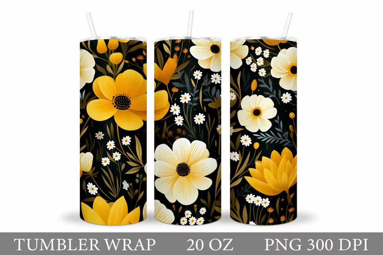 Flowers Tumbler Design. Flowers Tumbler Sublimation