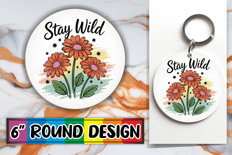 Luminous Car Coasters Round Design, Flowers Quote