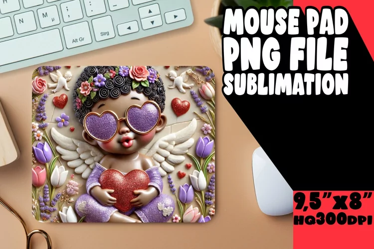 SWEET MOUSE PAD SUBLIMATION STYLE, 3D Cupid