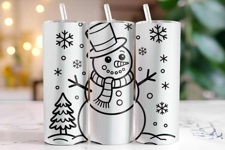 Christmas Snowman Tumbler Wrap | Christmas Wrap