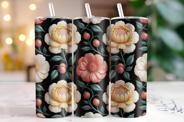 Flower Tumbler Wrap | Sublimation | Tumblers