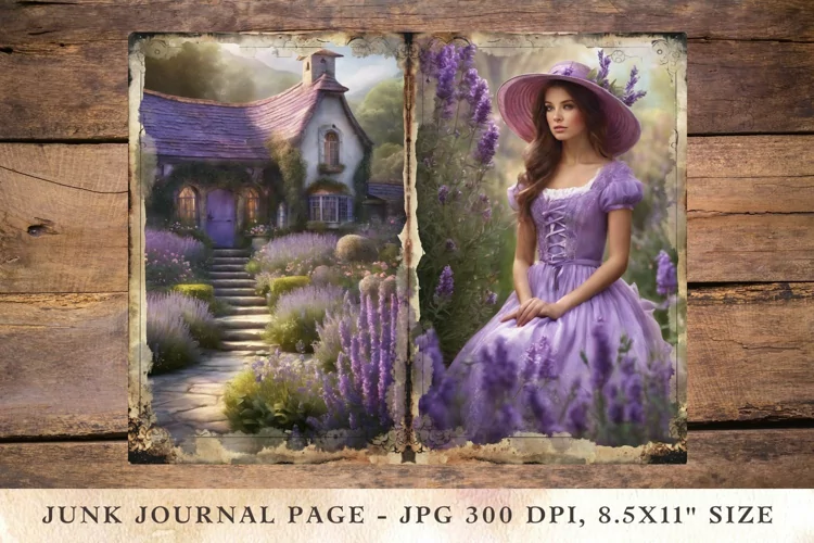 Printable Junk Journal Pages Lavender 17