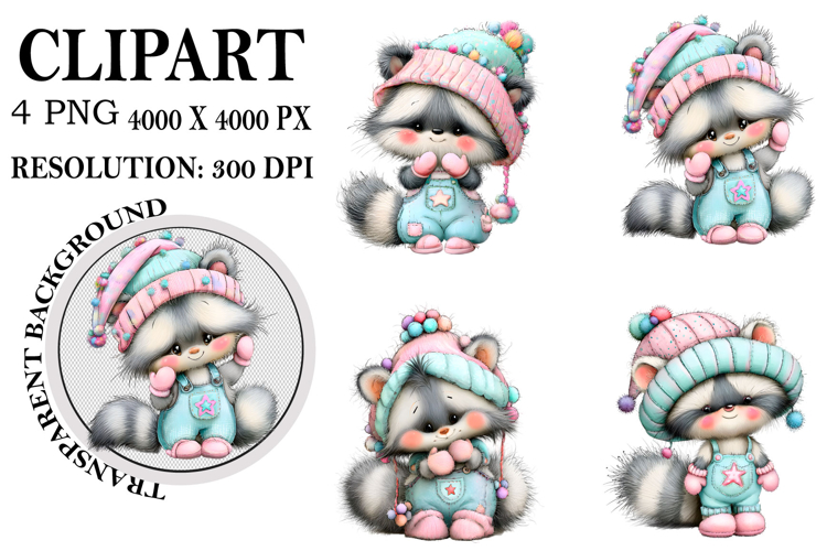 Whimsical Woodland Christmas Clipart Watercolor PNG example image 1