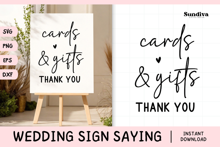 Wedding Sign Saying SVG | Cards & Gifts Thank You