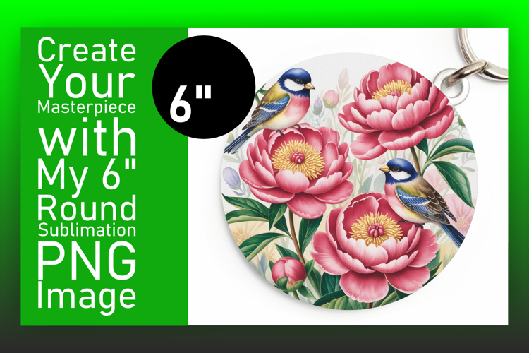 Creative Round Design Keychain Artwork , Birds