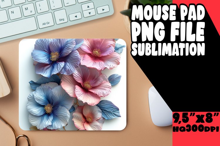 Whimsical 3D Flower Design Mouse Pad: Vibrant Charm