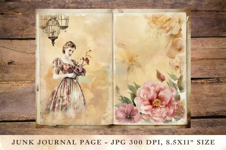 Printable Junk Journal Pages victorian woman 6