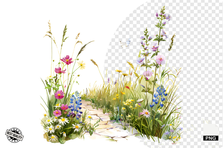 Wildflowers Pathway Clipart