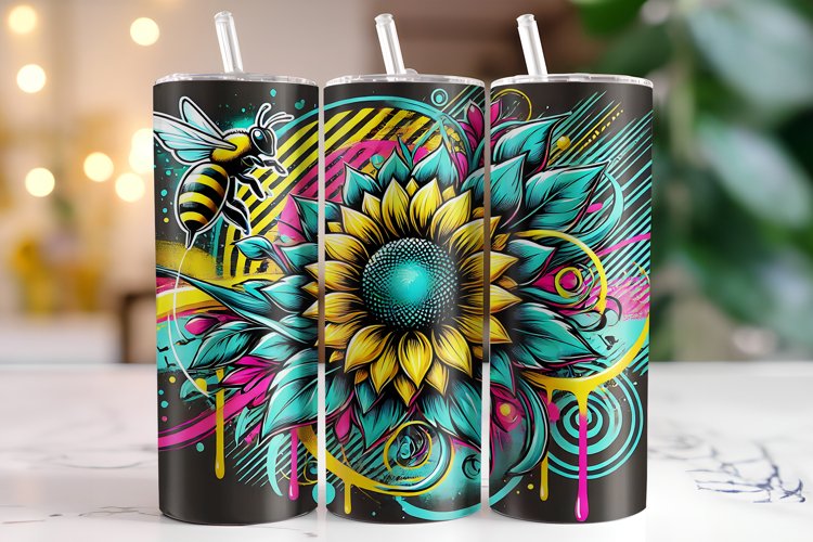 Sunflowers Tumbler Wrap | Sublimation | Tumblers example image 1