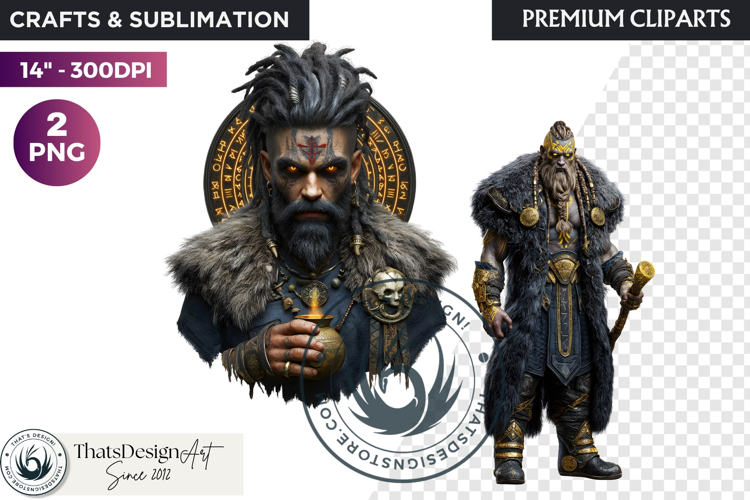 Viking Mythology Giants Clipart, Norse Jotuns gods