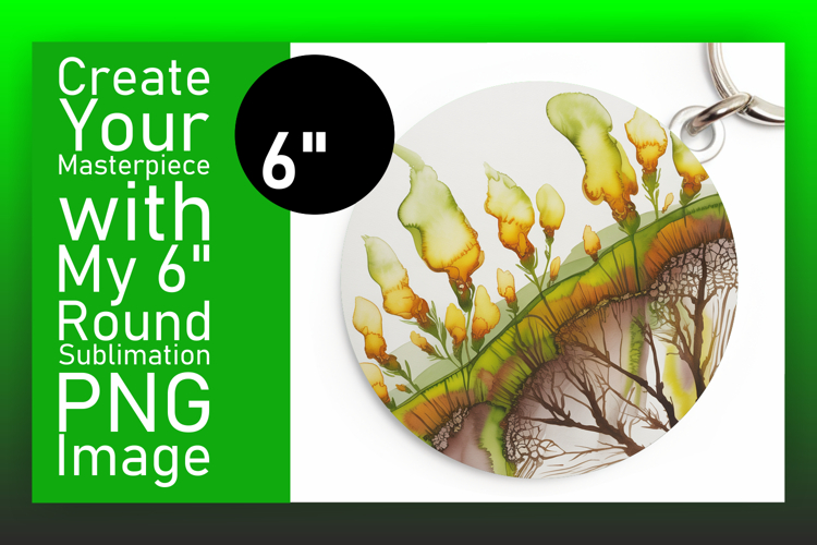 Playful Circle PNG for Sublimation , Flowers