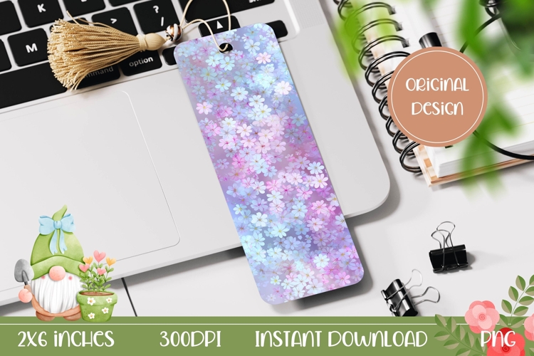 Printable Bookmark Design, Pastel Flowers Bookmark Printable