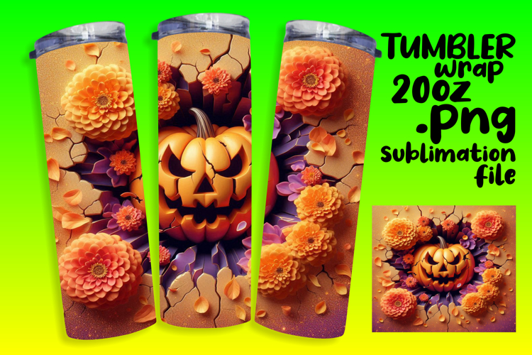 Charming 20oz Tumbler Design , 3D Pumpkin