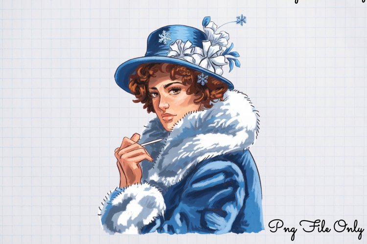 Victorian Winter Clipart Sublimation PNG