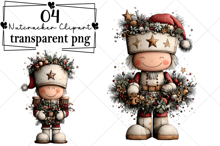 Whimsical Christmas Nutcracker Clipart Watercolor PNG