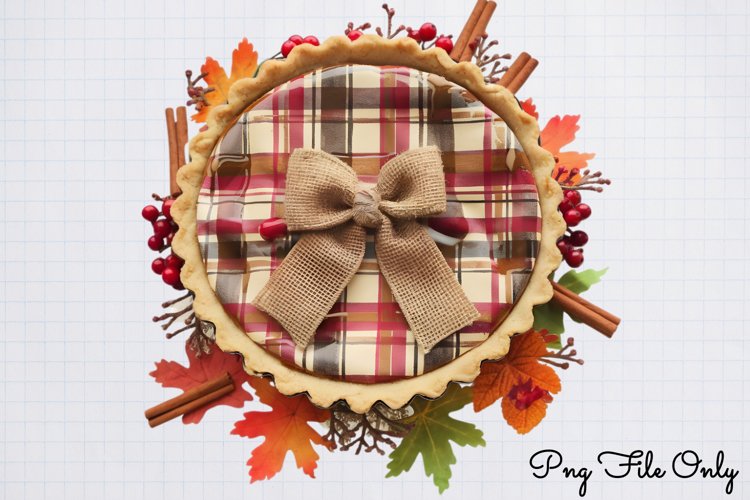 Halloween Autumn Plaid Clipart PNG example image 1