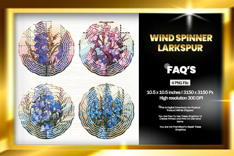 Larkspur Wind Spinner Sublimation - 04 Variations