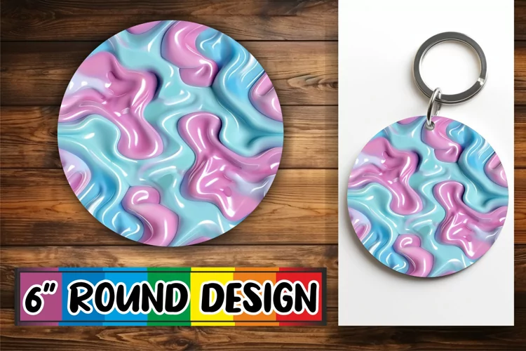 Modern 3D Inflated Puff Keychain Sublimation Art