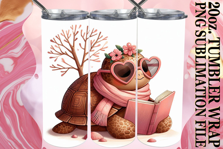 WHIMSICAL SUBLIMATION 20oz TUMBLER WRAP, Turtle