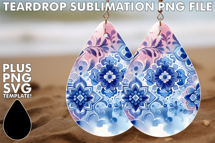 Radiant Teardrop Earrings Gift Ideas, Watercolor Pattern example image 1