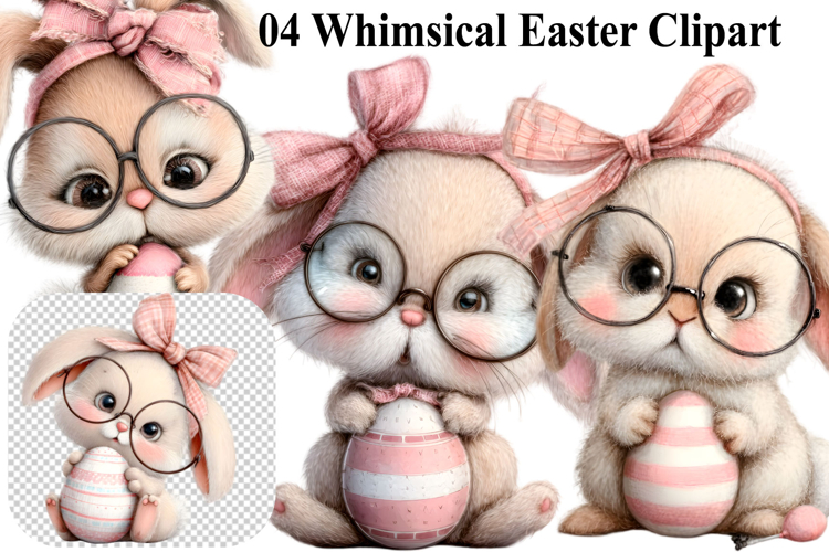 Whimsical Easter Clipart Easter Bunny PNG