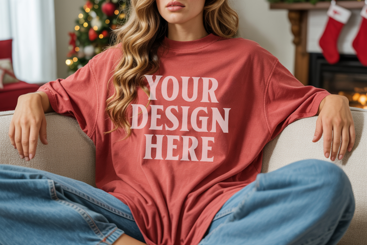 Chili Christmas Comfort Colors 1717 T-shirt Mockup