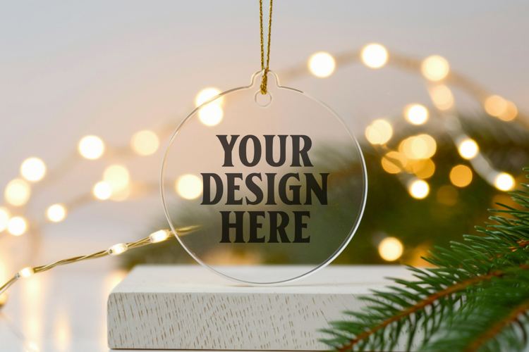 Acrylic Christmas Ornament Mockup , christmas ornament mocku