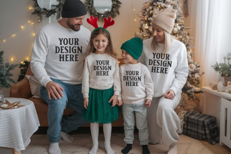 Christmas Family Group Tshirt Mockups