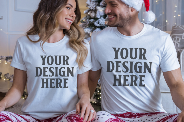 Bella Canvas 3001 Christmas Couple Mockup ,3001 Couple Mock