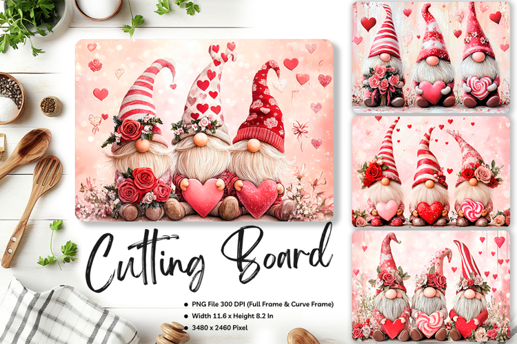 Gnome Heart Cutting Board Love Valentine Chopping Board_32