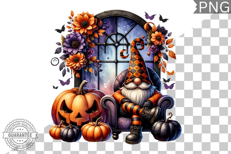 Halloween Gnome Sublimation - Halloween Clipart PNG