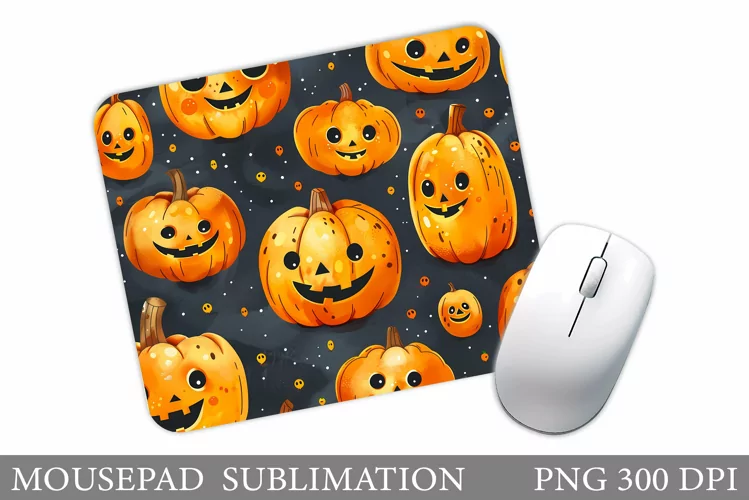 Halloween Pumpkin Mouse Pad. Halloween Mouse Pad Design