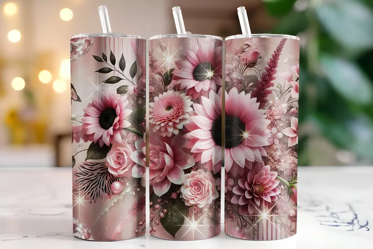 Flowers Tumbler Wrap | Sublimation