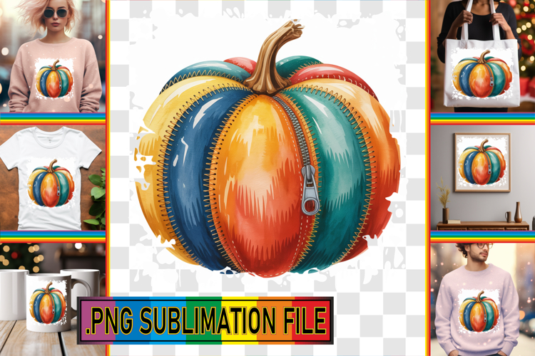 Stylish TSHIRT Designs PNG, Pumpkin Watercolor