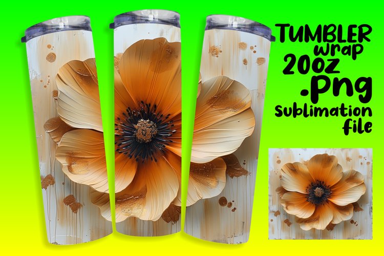 Whimsical Garden: 3D Floral Tumbler Wrap