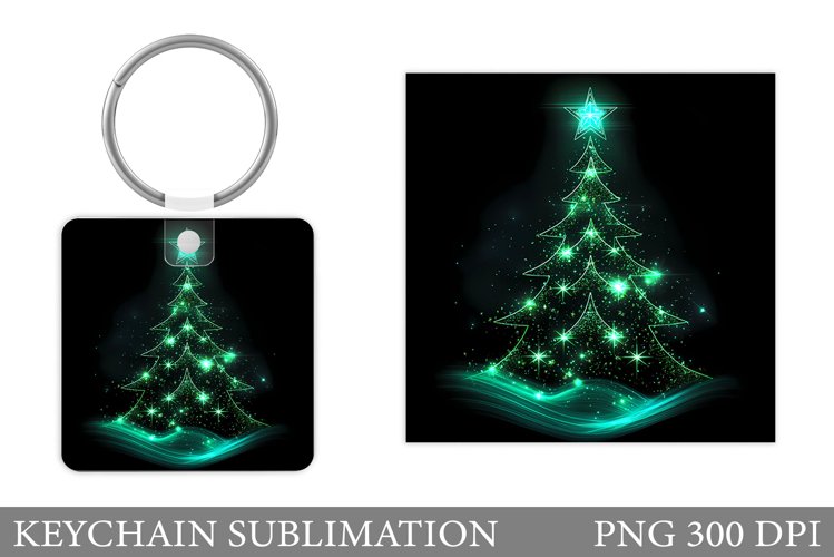 Christmas Tree Keychain. Christmas Keychain Sublimation