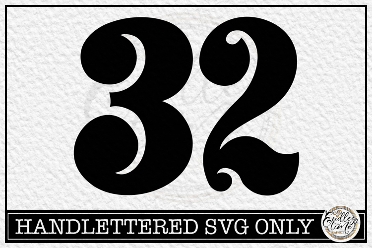 Vintage Number 32 SVG | Antique Postal Cancellation Number
