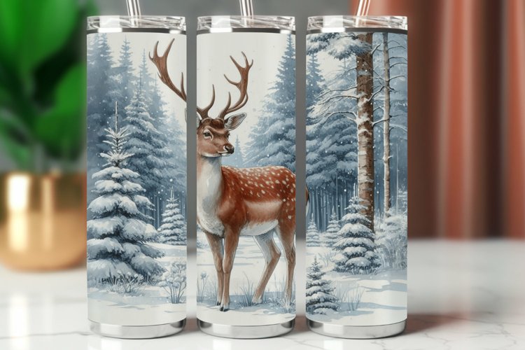 Tumbler Wrap 20 oz - deer in the forest