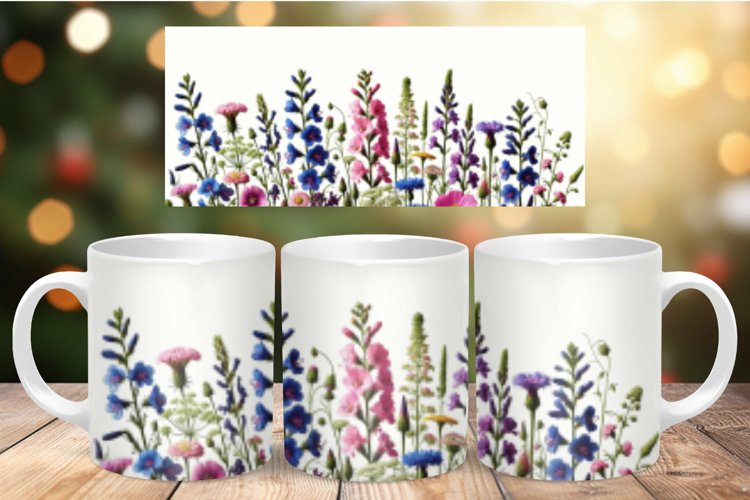 Valentine Mug Wrap Sublimation - wildflowers