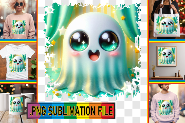 Vibrant TOTE BAG Designs Ideas, 3D Cute Ghost