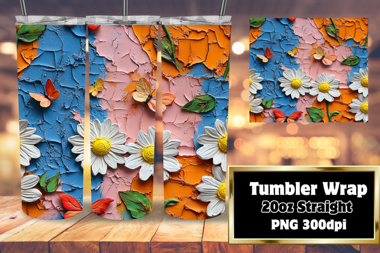 20oz Sublimation Gift Template , 3D Flower