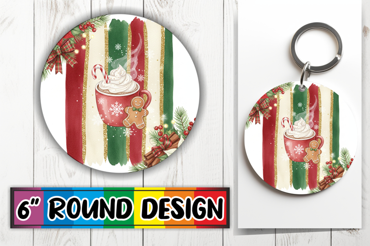 Cheerful Round Coasters PNG, Christmas