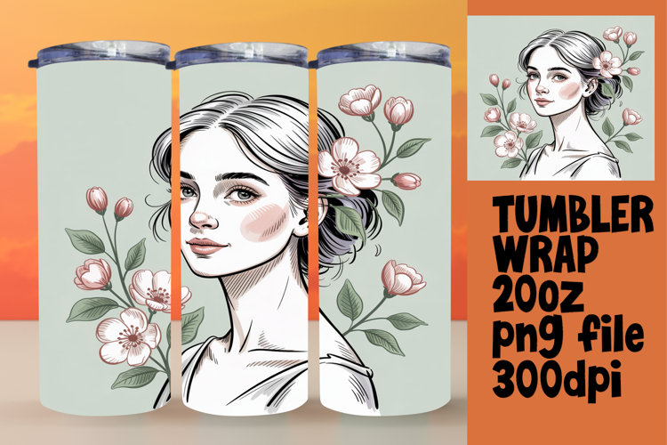 Bespoke 20oz Tumbler Artwork , Beauty Woman