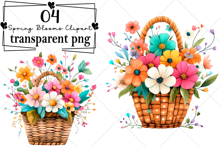 Spring Blooms Clipart Watercolor PNG