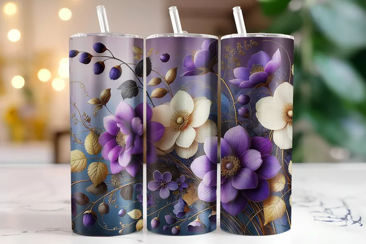 Flowers Tumbler Wrap | Sublimation | Tumblers