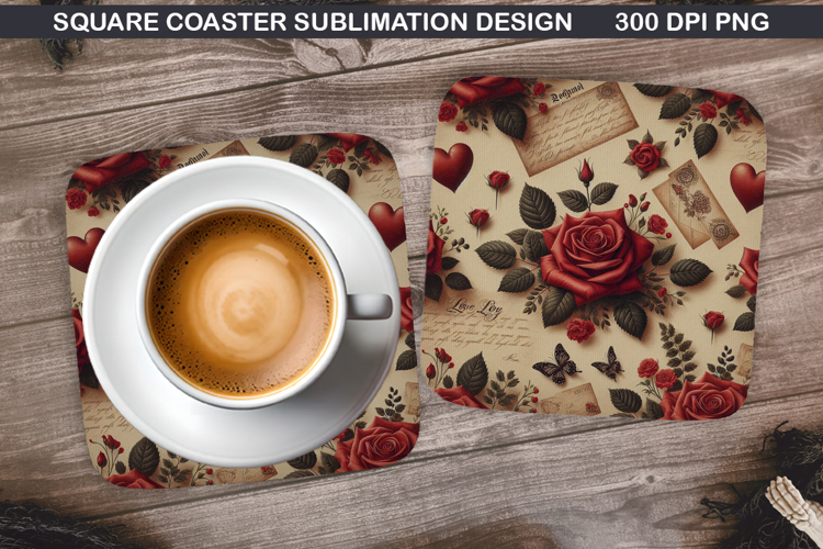 Valentine Coaster Sublimation, Valentine Coaster PNG Design