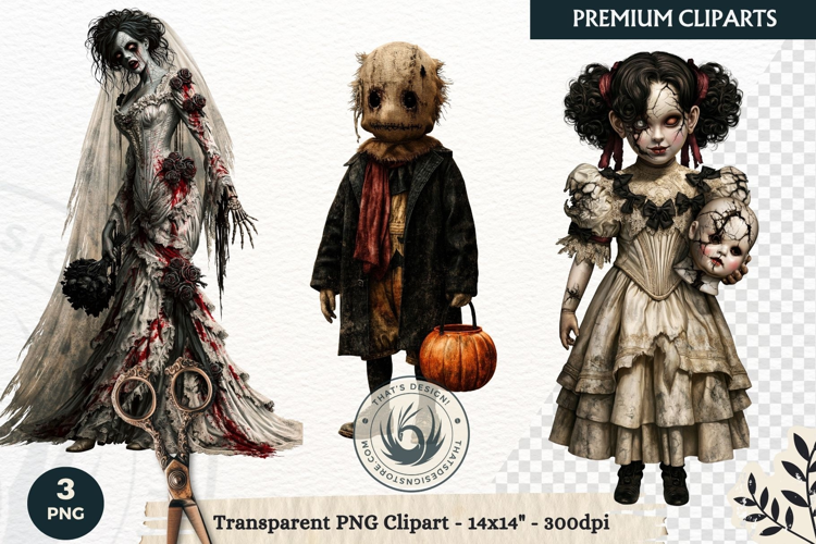 Dark Fantasy Halloween Horror Clipart PNG, Gothic Monster