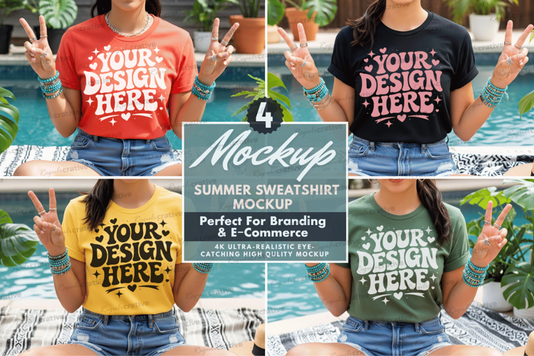 Summer TShirt Mockup Set ,Summer TShirt Mockup Set Beach